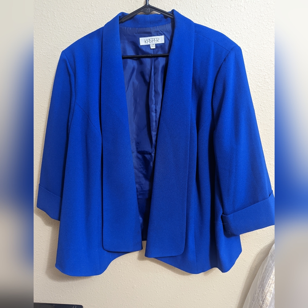 Plus size royal blue Kasper jacket